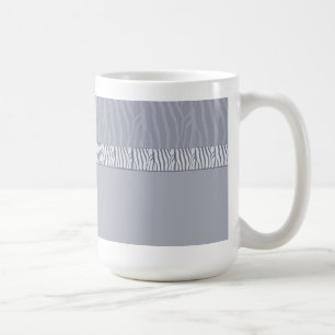 Taza De Café Estampado de piel de cebra gris plata