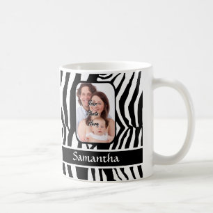 Taza De Café Estampado de zebra blanco y negro