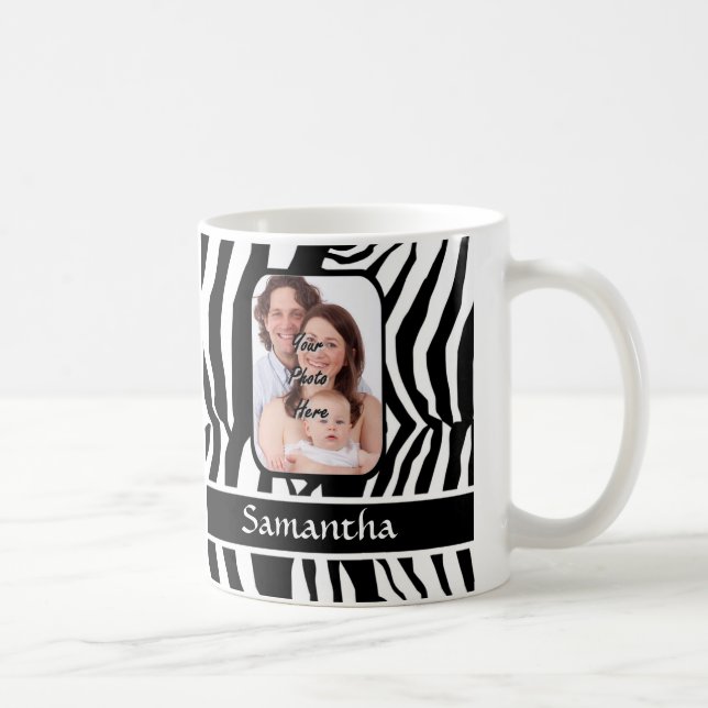 Taza De Café Estampado de zebra blanco y negro (Derecha)