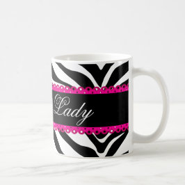 Taza De Café Estampado de zebra y cordón