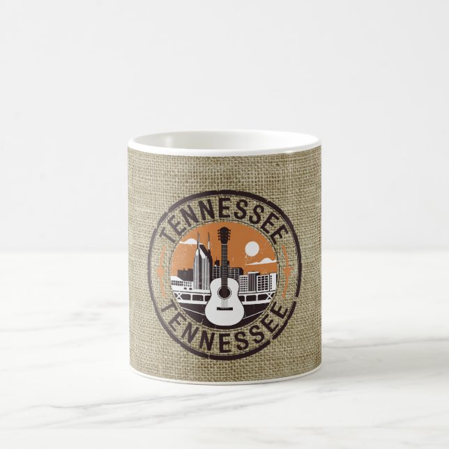 Taza De Café Estampilla de viaje Retro Tennessee (Centro)