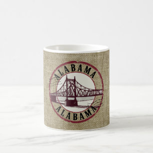 Taza De Café Estampilla del puente Retro Alabama