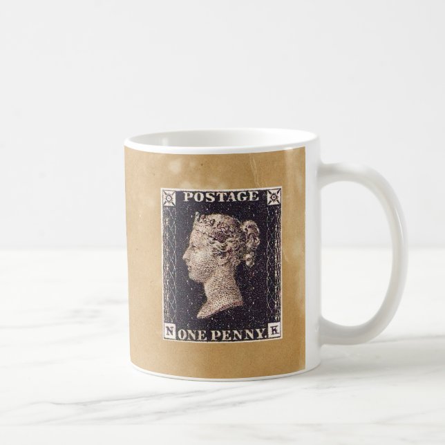 Taza De Café Estampilla Penny Black Postage (Derecha)