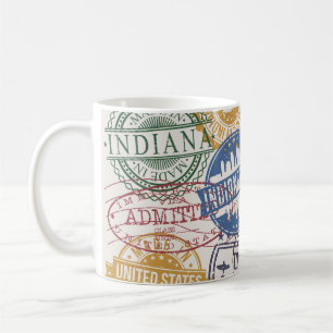 Taza De Café Estampillas de Indianápolis: Juego de sellos de vi