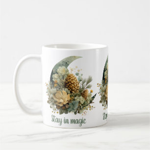 Taza De Café Estancia en el diseño de la luna de invierno mágic