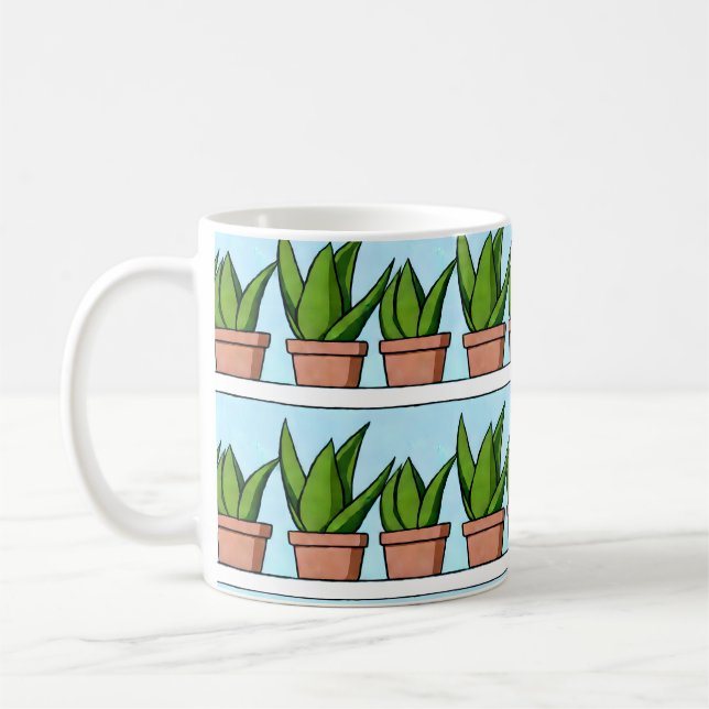 Taza De Café Estanques de Aloe Vera Plants Ai Art (Izquierda)
