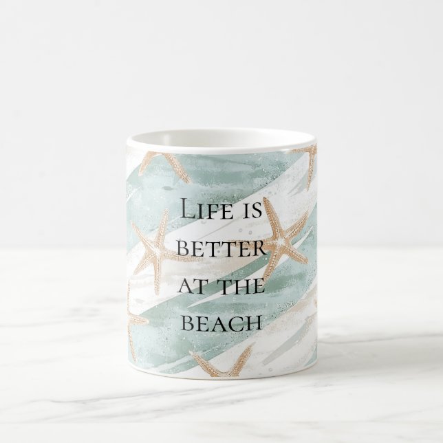 Taza De Café Estanques Starfish de Beach Aqua Mint (Centro)