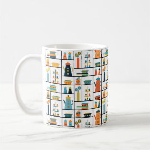 Taza De Café Estantes De Cocina Modernas De Estilo Retro De Med