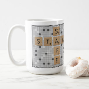 Taza De Café Estar a salvo en los mosaicos de juegos