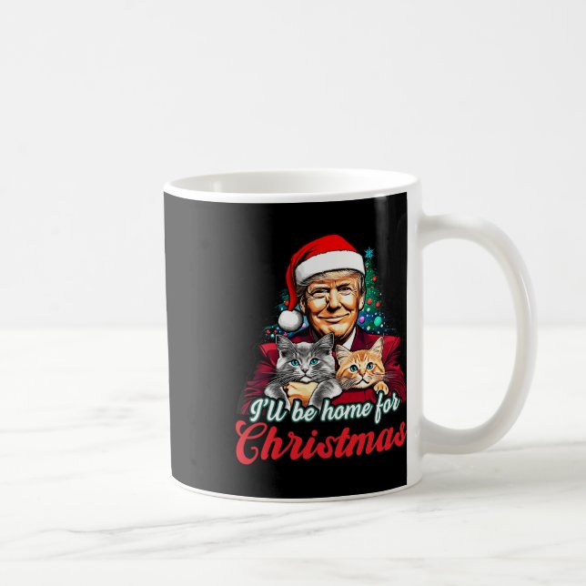 Taza De Café Estaré En Casa Para Los Navidades El Divertido San (Derecha)