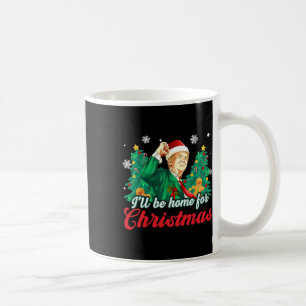 Taza De Café Estaré en casa para Navidades Divertido Santa Clau