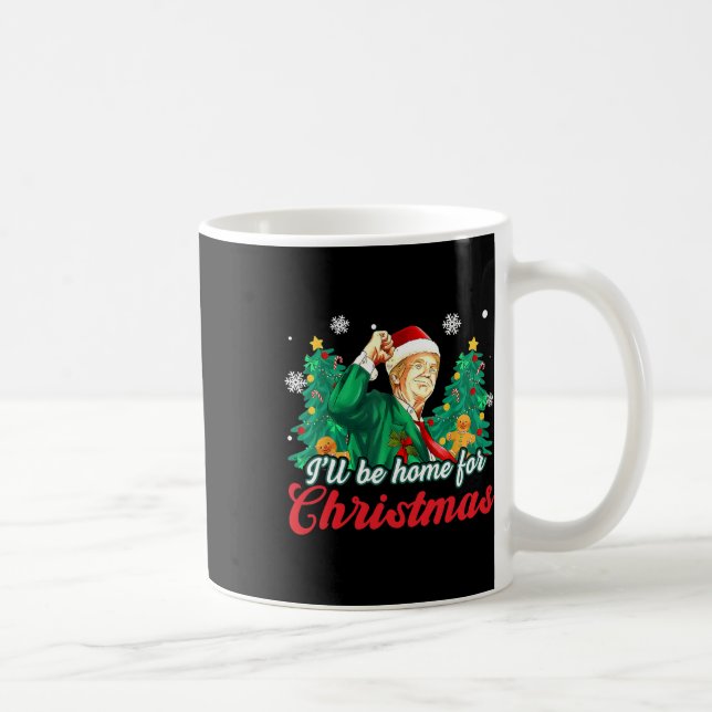 Taza De Café Estaré en casa para Navidades Divertido Santa Clau (Derecha)