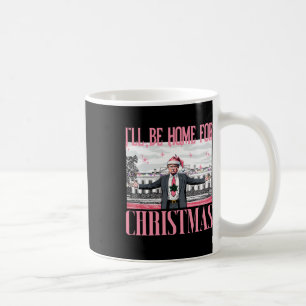 Taza De Café Estaré en casa para Navidades Divertido Santa Clau