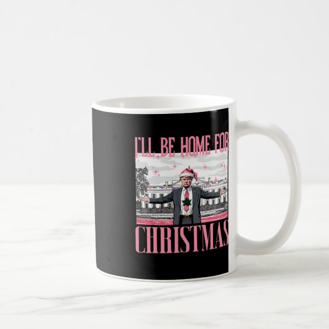 Taza De Café Estaré en casa para Navidades Divertido Santa Clau (Derecha)