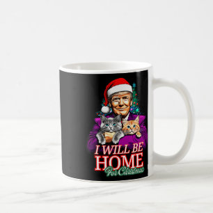 Taza De Café Estaré en casa para Navidades Divertido Santa Clau