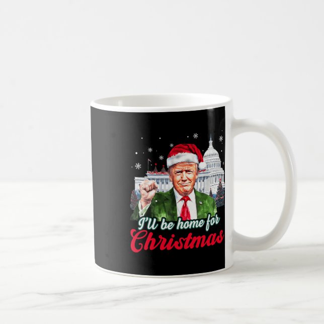 Taza De Café Estaré en casa para Navidades Divertido Santa Clau (Derecha)