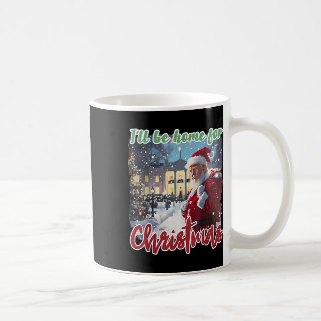 Taza De Café Estaré en casa para Navidades Divertido Santa Clau (Derecha)