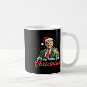 Taza De Café Estaré en casa para Navidades Divertido Santa Clau
