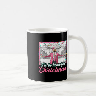 Taza De Café Estaré en casa para Navidades Divertido Santa Clau