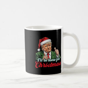 Taza De Café Estaré en casa para Navidades Divertido Santa Clau