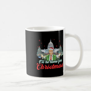 Taza De Café Estaré en casa para Navidades Divertido Santa Clau