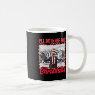 Taza De Café Estaré en casa para Navidades Santa Funny Xmas Paj