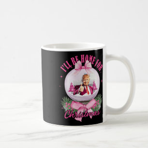 Taza De Café Estaré en casa para Navidades Santa Funny Xmas Paj