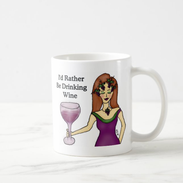 Taza De Café Estaría bebiendo bastante el vino (Derecha)