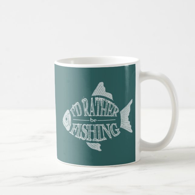 Taza De Café Estaría pescando bastante - diseño lindo de los (Derecha)