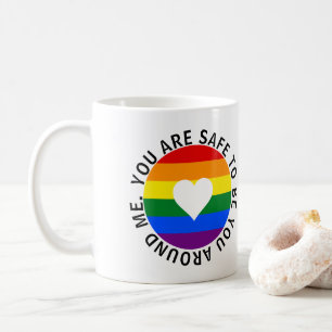 Taza De Café Estás a salvo de estar a mi alrededor del corazón 