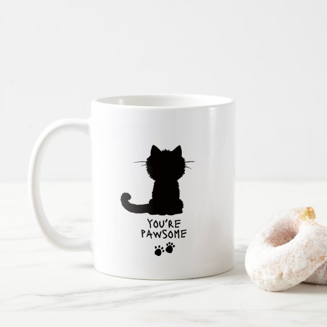 Taza De Café Estás jugando graciosamente en palabras de café Mu (Con donut)