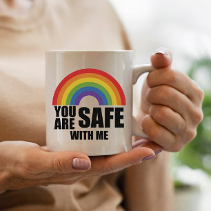 Taza De Café Estás Seguro Conmigo Orgullo Arcoíris LGBTQ