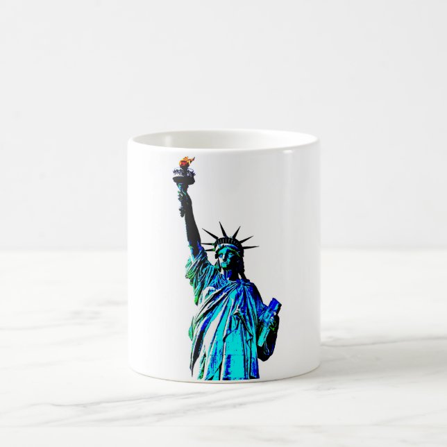 Taza De Café Estatua azul de la Dama de la Libertad (Centro)