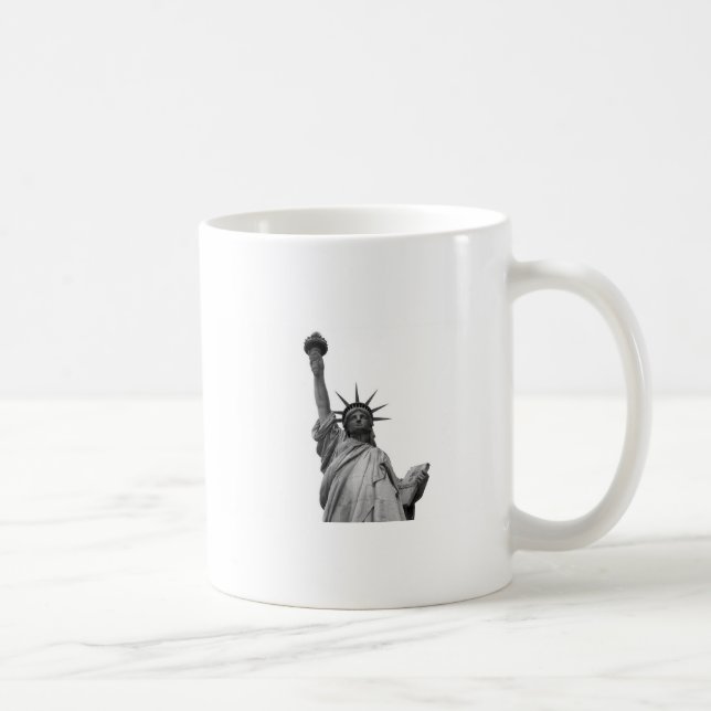 Taza De Café Estatua blanca y negra de la libertad (Derecha)