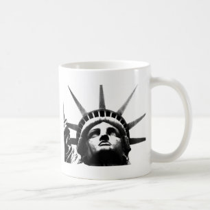 Taza De Café Estatua blanca y negra de la libertad