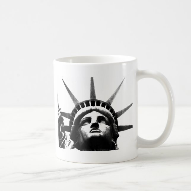 Taza De Café Estatua blanca y negra de la libertad (Derecha)