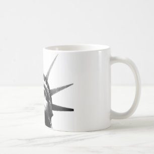 Taza De Café Estatua blanca y negra de la libertad