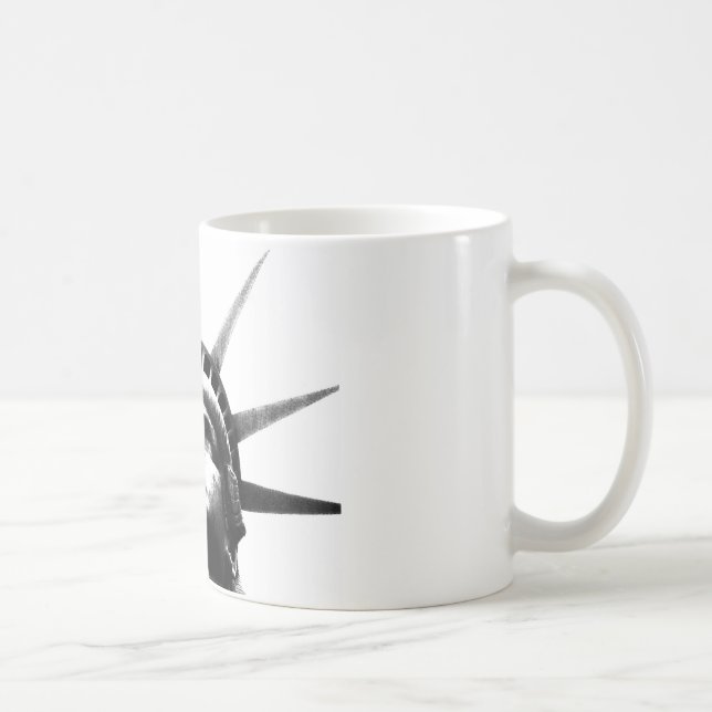 Taza De Café Estatua blanca y negra de la libertad (Derecha)