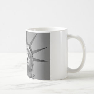 Taza De Café Estatua blanca y negra de la libertad de Nueva Yor