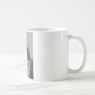 Taza De Café Estatua blanca y negra de la libertad en Nueva Yor
