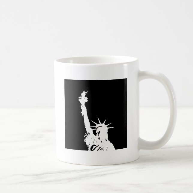 Taza De Café Estatua de arte pop blanco y negro de la silueta d (Derecha)