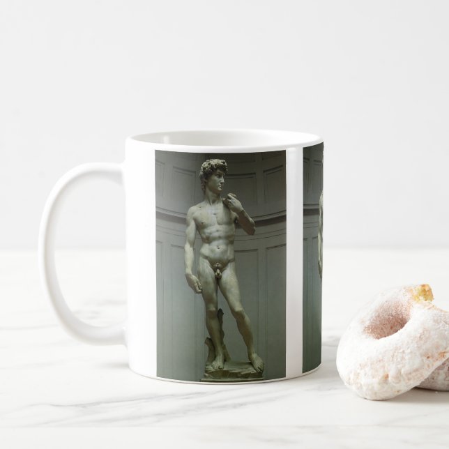 Taza De Café Estatua de David de Miguel Ángel (Con donut)