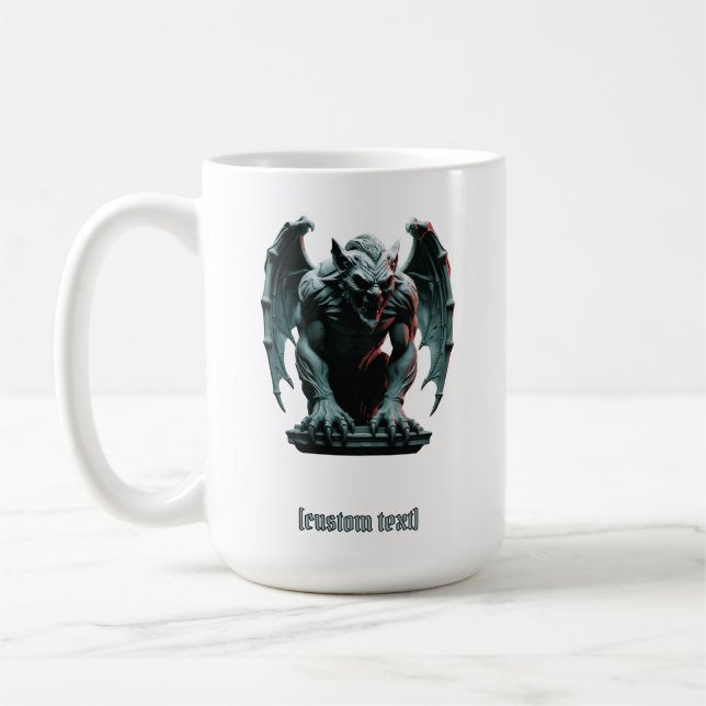 Taza De Café Estatua de Gargoyle - Pegatina Personalizado de te (Izquierda)