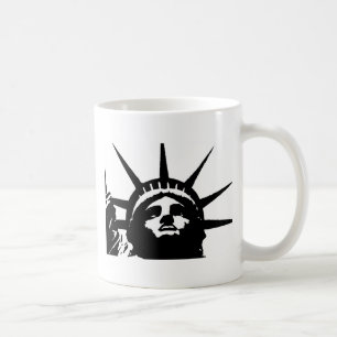 Taza De Café Estatua de la Libertad del Pop blanco y negro
