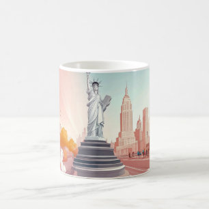 Taza De Café Estatua de la Libertad en la ciudad de Nueva York.