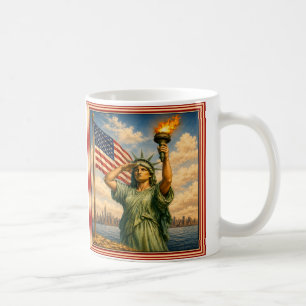 Taza De Café Estatua de la Libertad Saluda - Ama a NYC y a EE.