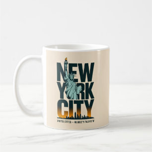 Taza De Café Estatua de la tipografía de Nueva York