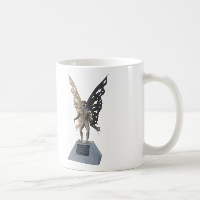 Taza De Café Estatua de Mothman del punto Virginia Occidental (Derecha)