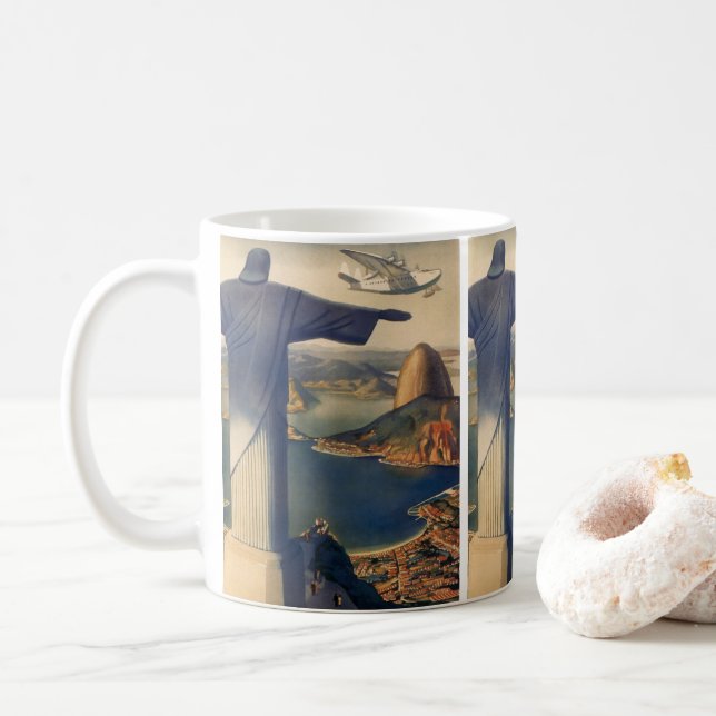 Taza De Café Estatua del Cristo Redentor, Río de Janeiro, Brasi (Con donut)