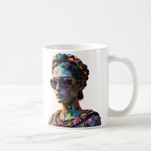 Taza De Café Estatua griega Cyberpunk Mug - Estética de vaporwa